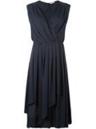 Tory Burch Draped Midi Dress, Women's, Size: 8, Blue, Polyester