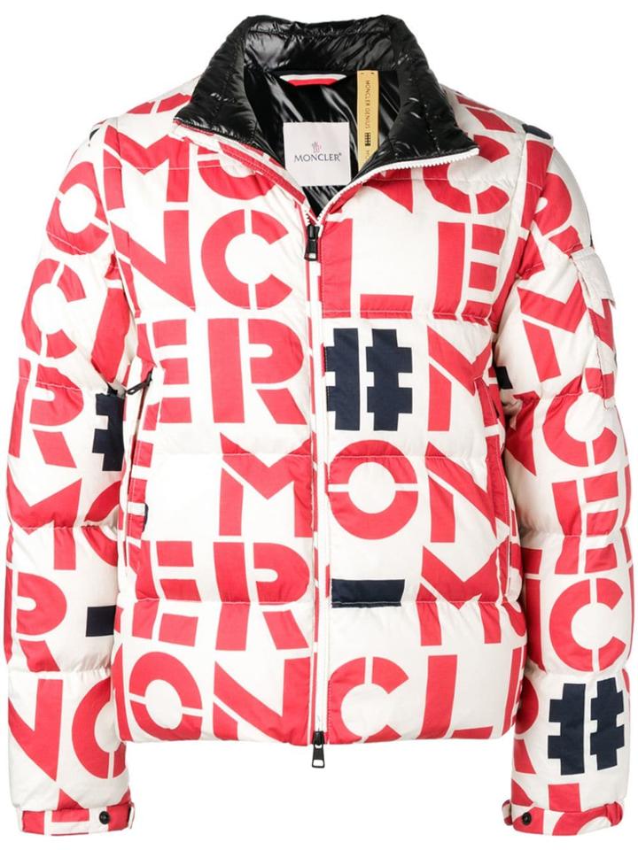 Moncler Grenoble Logo Print Padded Jacket - Red
