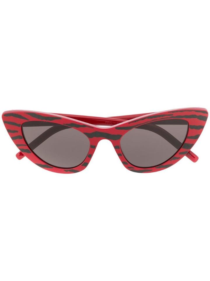 Saint Laurent Eyewear Cat Eye Frame Sunglasses - Red
