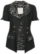 Chanel Vintage Floral Detailing Shortsleeved Jacket - Black
