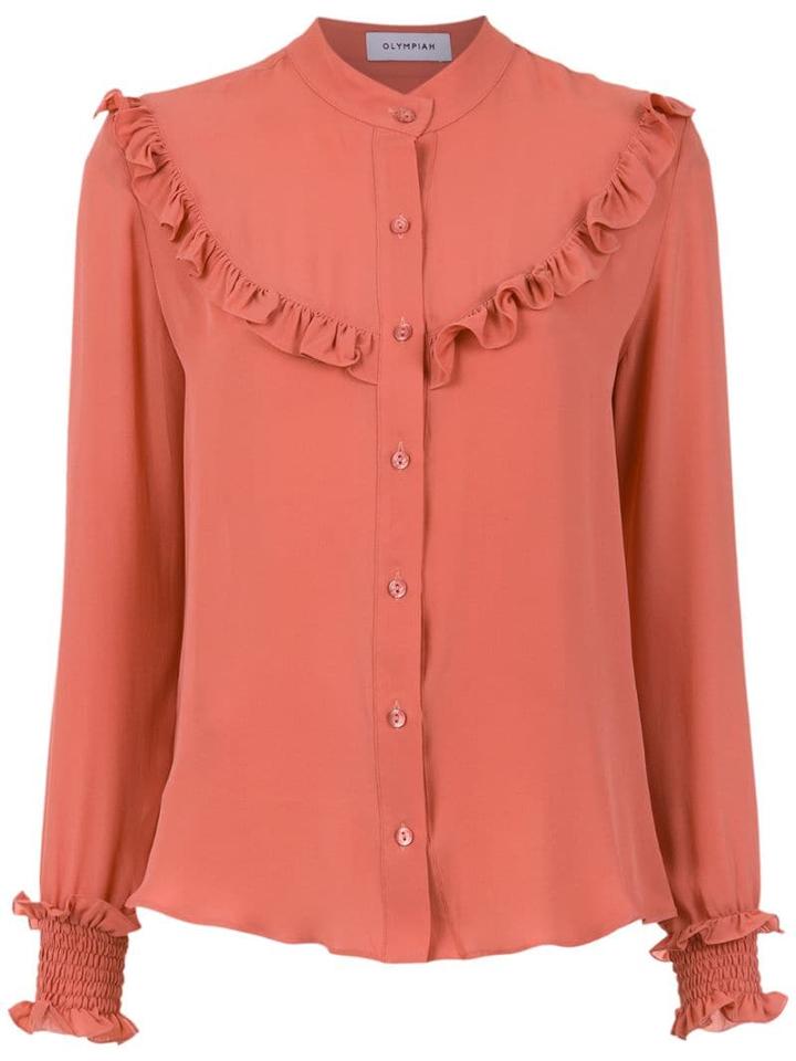 Olympiah Ruffle Details Silk Blouse - Pink