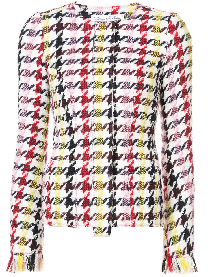 Oscar De La Renta Graphic-print Tweed Jacket - Multicolour