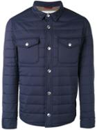 Brunello Cucinelli Buttoned Padded Jacket, Men's, Size: Xl, Blue, Nylon/polyester