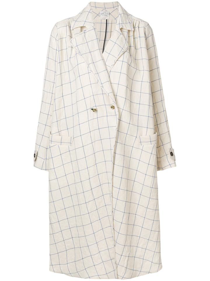 Forte Forte Grid Print Coat - Nude & Neutrals