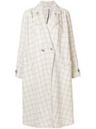 Forte Forte Grid Print Coat - Nude & Neutrals