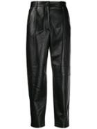 Antonelli Leather Tapered Trousers - Black
