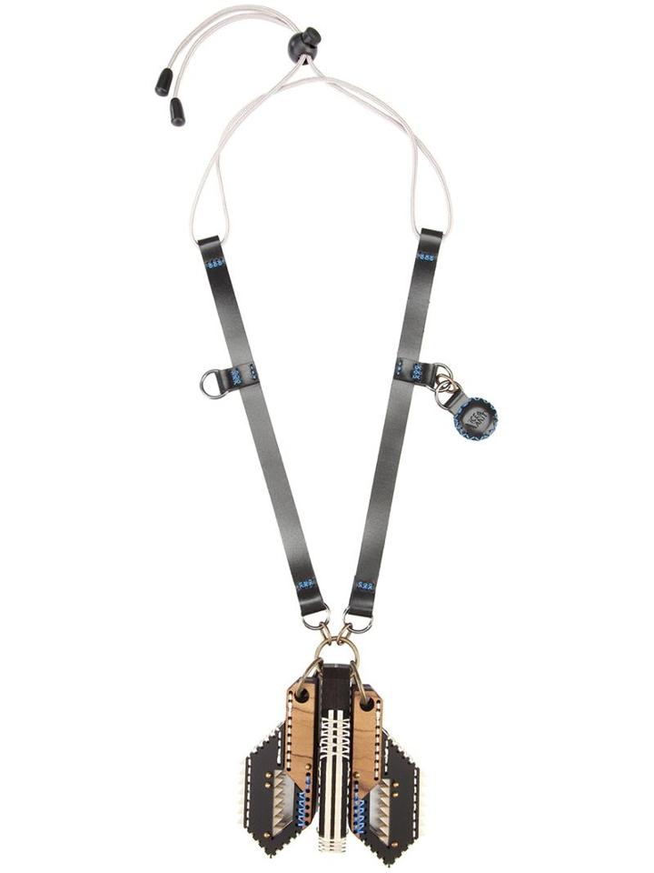 Vice & Vanity Tula Necklace, Women's, Black, Plastic/wood