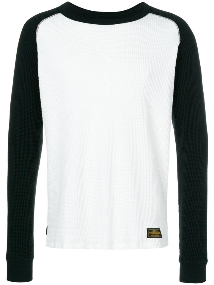 Neighborhood Contrast Long-sleeve Top - White