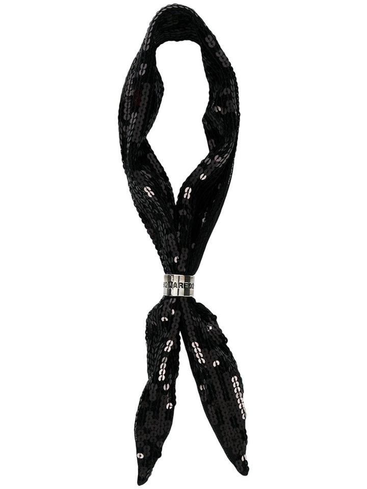 Dsquared2 Sequinned Scarf - Black