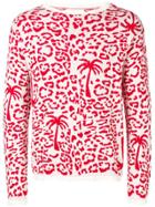 Laneus Leopard Print Embroidered Sweater
