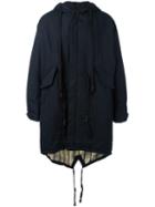Uma Wang 'paul' Parka Coat, Men's, Size: Small, Black, Virgin Wool/ramie/cotton/polyester