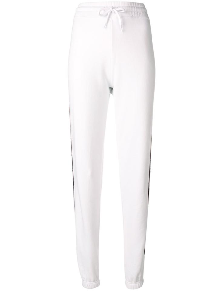 Gaelle Bonheur Side-stripe Drawstring Trousers - White