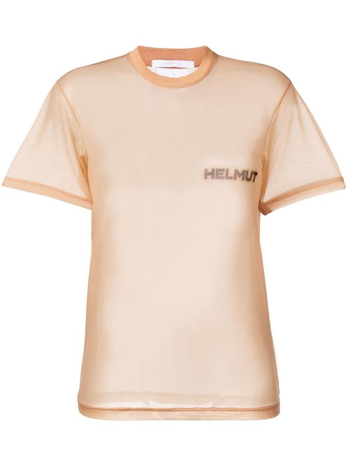 Helmut Lang Sheer Logo Print T-shirt - Neutrals