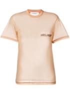 Helmut Lang Sheer Logo Print T-shirt - Neutrals