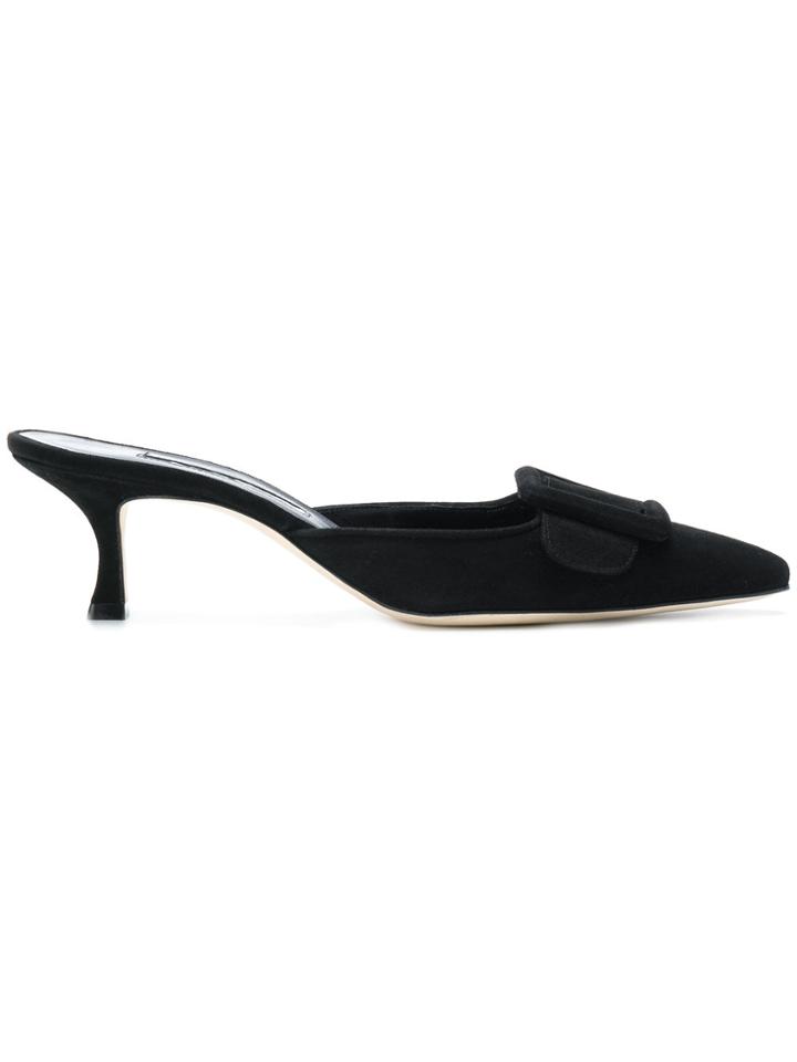 Manolo Blahnik Maysale Mules - Black
