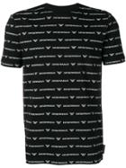 Emporio Armani All Over Logo T-shirt - Black