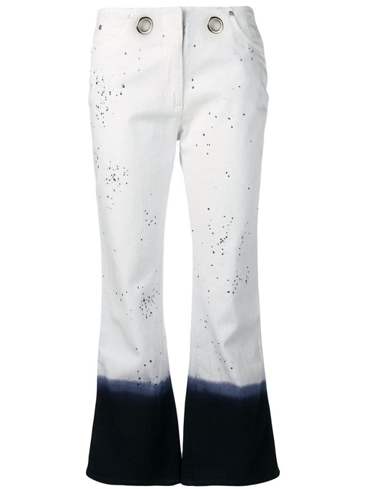 Miaou Paint Splatter Cropped Jeans - White