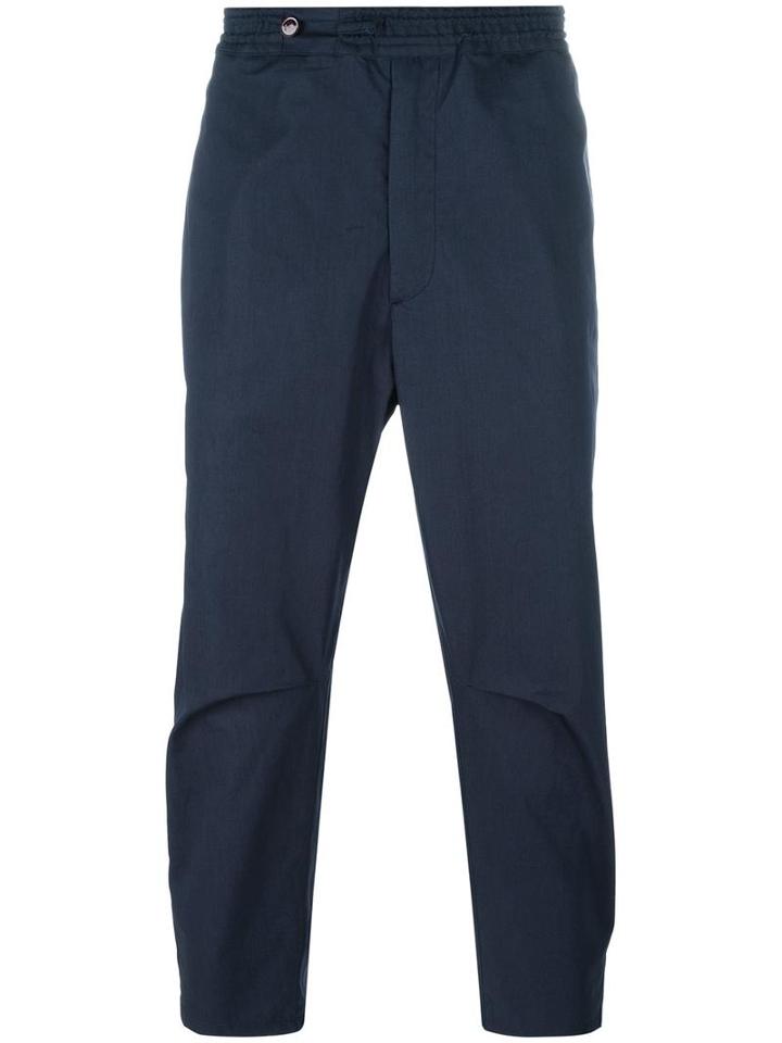 Oamc Cropped Trousers, Men's, Size: 34, Blue, Cotton
