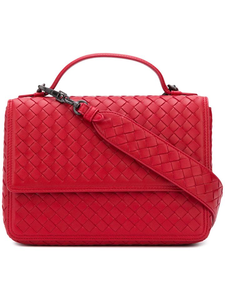 Bottega Veneta Intrecciato Shoulder Bag - Red