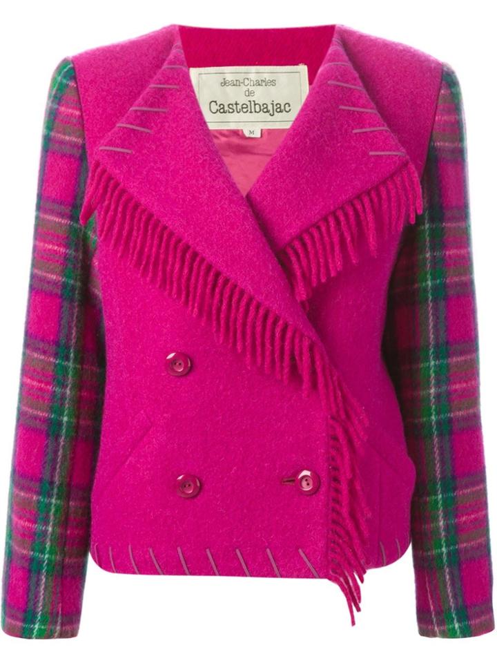 Jc De Castelbajac Vintage Fringed Blazer - Pink & Purple
