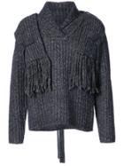 Craig Green Ribbed Scarf Sweater - Blue