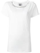 Twin-set Embellished Neck T-shirt, Women's, Size: Medium, White, Cotton/polyester