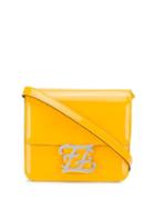 Fendi Logo Plaque Shoulder Bag - Yellow