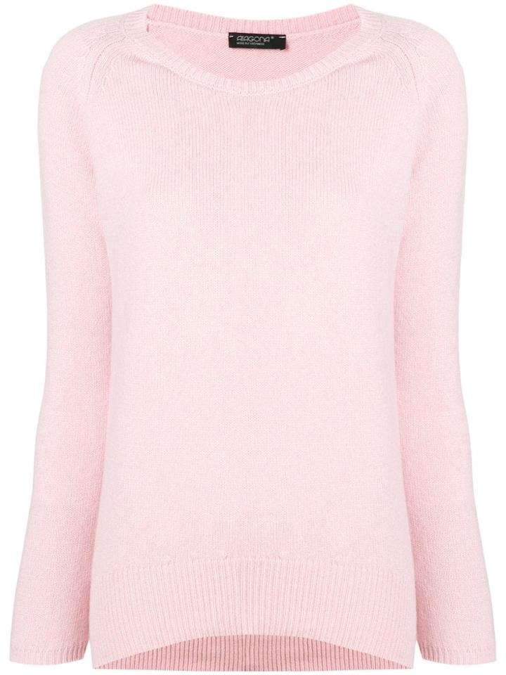 Aragona Cashmere Scoop Neck Sweater - Pink
