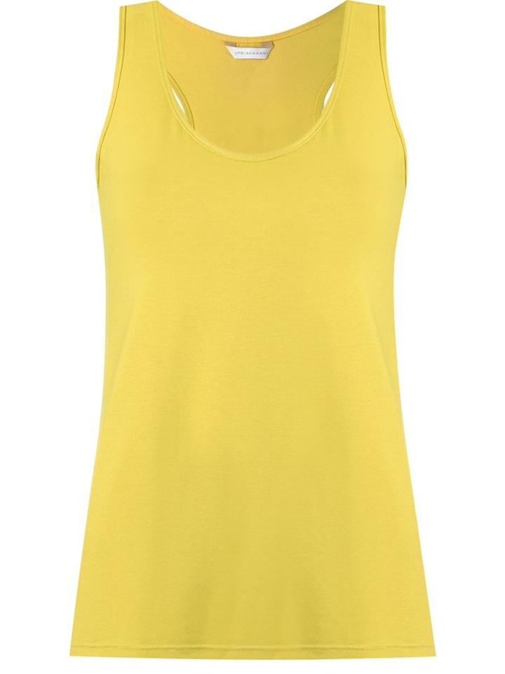 Lygia & Nanny Scoop Neck Tank Top, Women's, Size: 46, Yellow/orange, Cotton/spandex/elastane