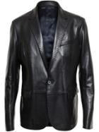 Lanvin Tailored Leather Jacket, Men's, Size: 48, Black, Lamb Skin