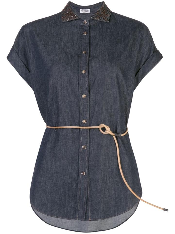 Brunello Cucinelli Denim Button Down Shirt - Blue