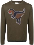 Coach Pixel Rexy Intarsia Knitted Sweatshirt - Green