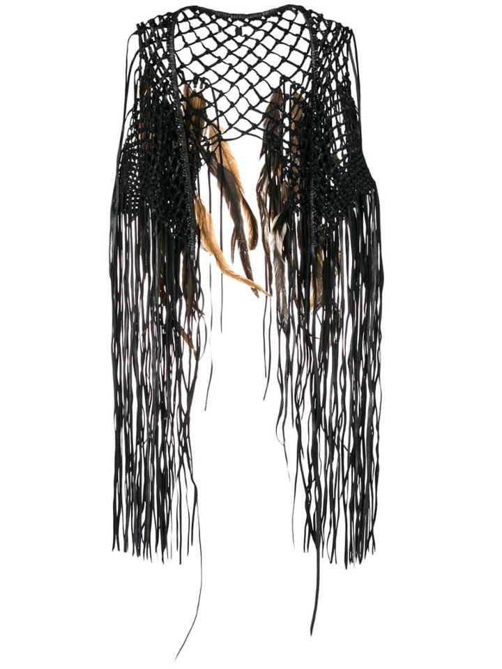 Caravana Coyopa Embellished Knitted Vest - Black