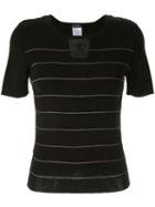 Chanel Pre-owned Knitted Striped Top - Black