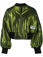 Palomo Spain Satin Bomber Jacket - Green