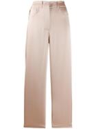 Nanushka Satin-crepe Wide-leg Trousers - Neutrals