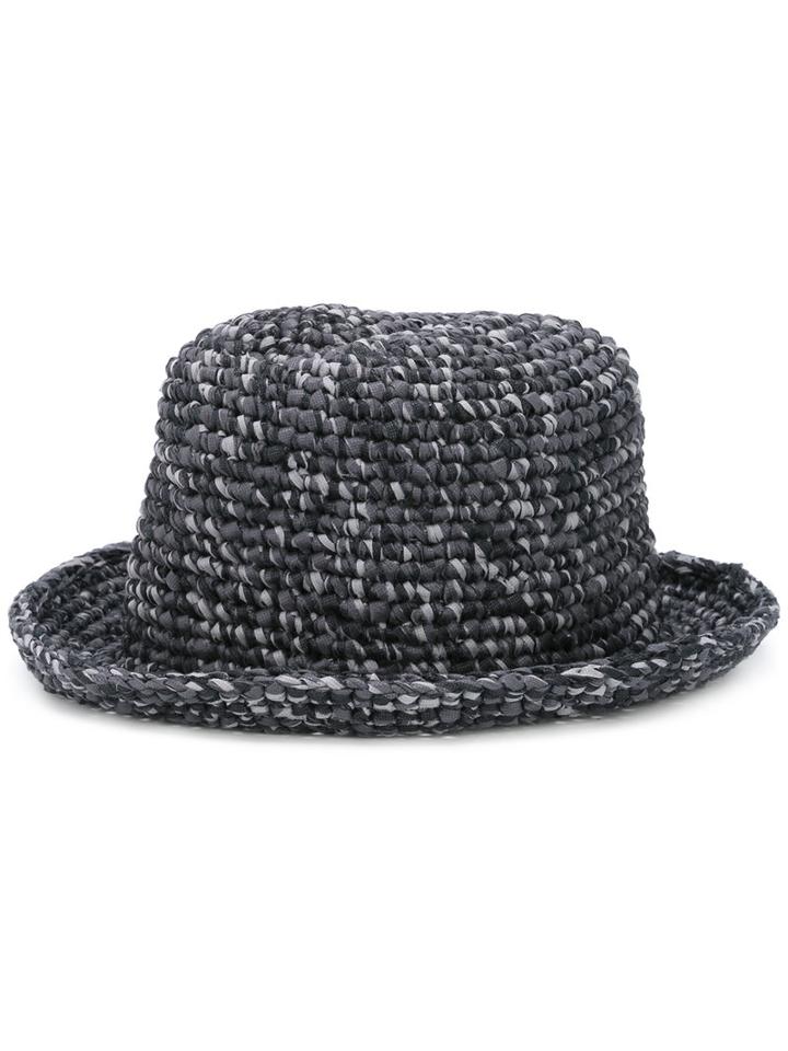 Issey Miyake Men Woven Hat, Grey, Nylon