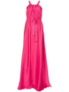 Lanvin Flared Cinched Waist Gown - Pink