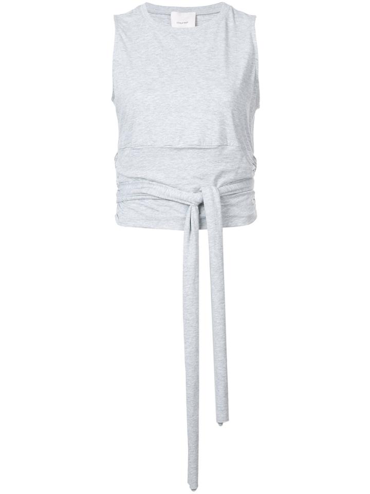 Cinq A Sept Wrap Tie Waist Tank Top - Grey