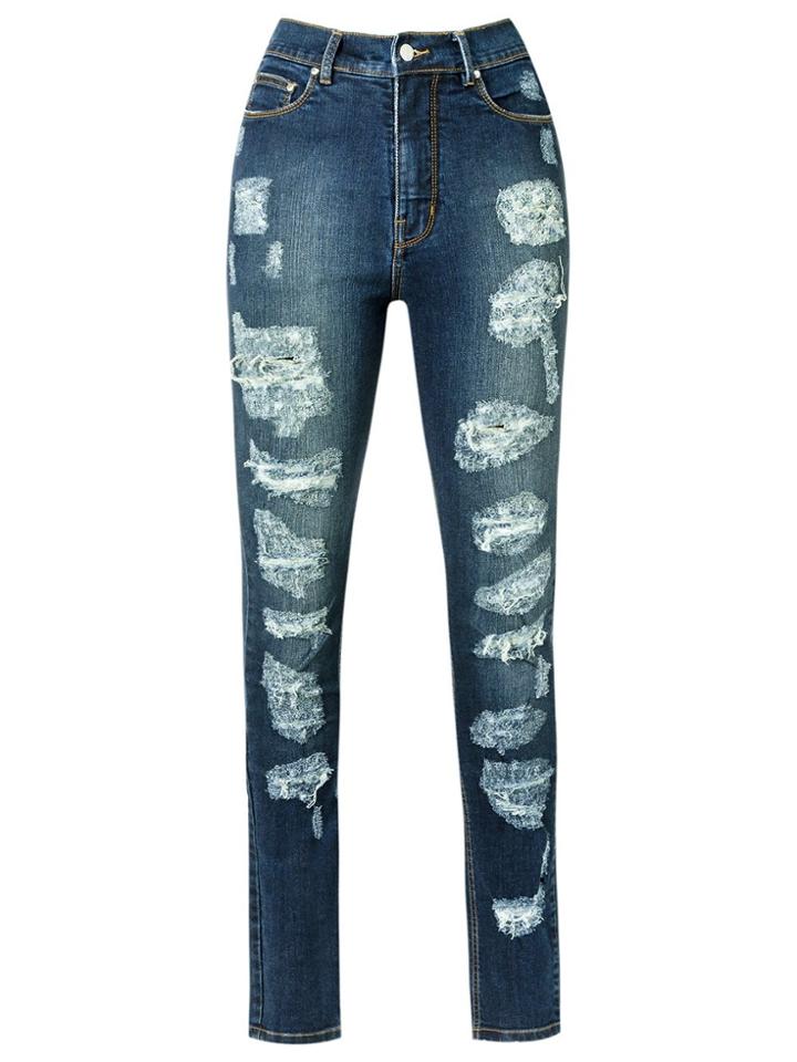 Amapô Distressed Skinny Jeans - Blue