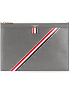 Thom Browne Diagonal Intarsia Stripe Leather Small Tablet Holder -