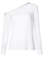 Yigal Azrouel - Asymmetric Shoulders Longsleeved Blouse - Women - Silk - 14, White, Silk