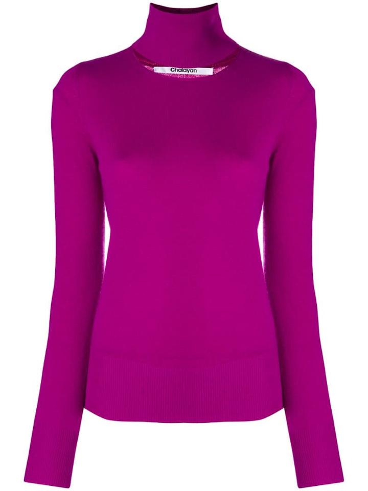 Chalayan Split Neck Sweater - Pink