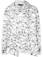 Comme Des Garçons Homme Plus Geometric Print Asymmetric Jacket - White
