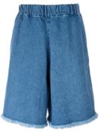 Marques'almeida Elasticated Waist Denim Shorts, Men's, Size: Large, Blue, Cotton