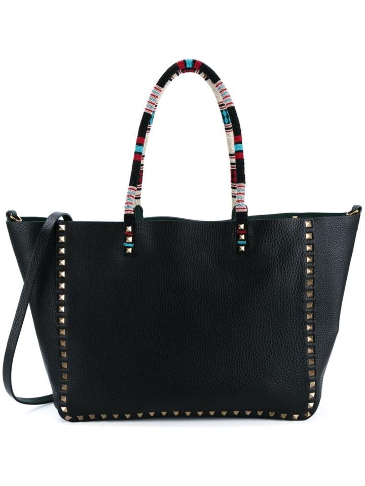 Valentino Garavani Medium 'rockstud' Beaded Handle Tote