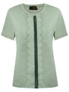 Andrea Bogosian Scalloped T-shirt, Women's, Size: Medium, Green, Cotton