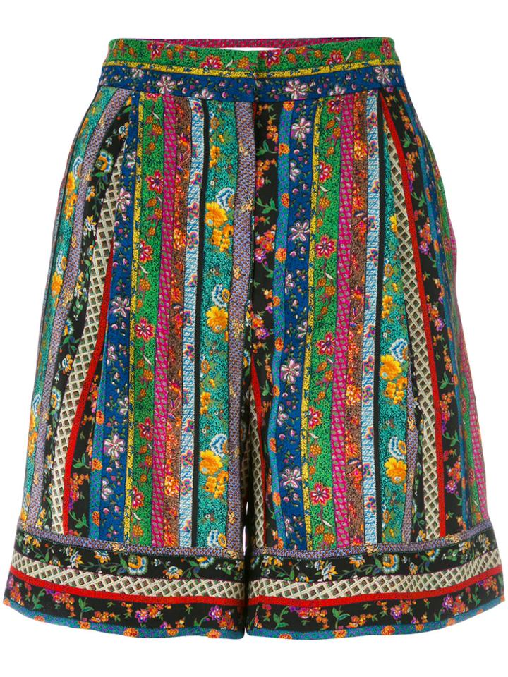Philosophy Di Lorenzo Serafini Floral Striped Shorts - Multicolour