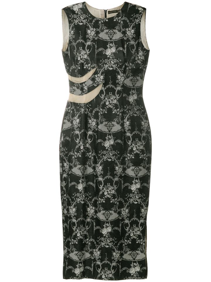 Alexander Mcqueen Vintage Floral Baroque Dress - Black