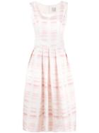 Eggs - Pleated Flared Dress - Women - Polyester/acetate - 44, White, Polyester/acetate